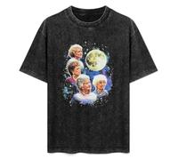 The Golden Girls Four Golden Girls Moon and Space Mens T-Shirt Black Graphic Unisex Tee Shirt XL