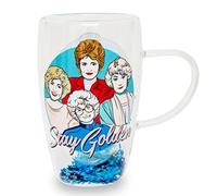 The Golden Girls "Stay Golden" Double-Walled Glass Mug | Large Coffee Cup For Espresso, Tea | Holds 15 Ounces