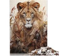 The Golden King Lion Puzzle Jigsaws 500 Pieces for Adults Puzzles for Teenagers Gifts Funny Jigsaw Puzzles 500pcs (52x38cm)