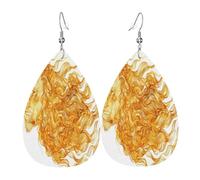 The Golden Leopard Women's Teardrop Leather Earrings - Lightweight PVC Dangle Earrings, 925 Silver Hooks, Double-Sided Prints | Hypoallergenic Gift