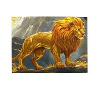 The Golden Lion Is Large Wooden Puzzle 500 Piece Jigsaw Puzzle for Adults Challenging Puzzle for Game Size 15"x20.4"