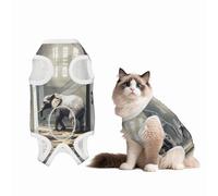 The Golden Mammoth in The Dilapidated City Dog Surgery Suit Recovery Suit, 100% Cotton Breathable Full Body Dog & Cat Surgical Suit with Cute Prints, Male & Female Pets Medium