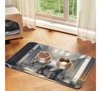 The Golden Mammoth in The Dilapidated City Pet Feeding Mat Dog Cat Eating Food Absorbent Leather Tablecloth for and Water Bowl Waterproof No Stains Quick Dry Non-Slip 23.62 * 15.75IN