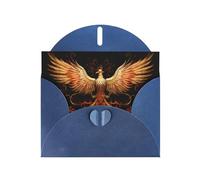 The Golden Phoenix Blue Patterns greeting card 6x4 inches with envelope, covering birthdays, weddings and other occasions
