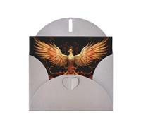 The Golden Phoenix Gray Patterns greeting card 6x4 inches with envelope, covering birthdays, weddings and other occasions