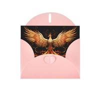 The Golden Phoenix Pink Patterns greeting card 6x4 inches with envelope, covering birthdays, weddings and other occasions