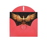 The Golden Phoenix Red Patterns greeting card 6x4 inches with envelope, covering birthdays, weddings and other occasions