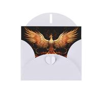 The Golden Phoenix White Patterns greeting card 6x4 inches with envelope, covering birthdays, weddings and other occasions
