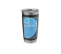 The Golden Ratio Fibonacci Spiral Sequence Art in Blue Stainless Steel Insulated Tumbler