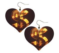 The Golden S Stylish Leather Earrings â€“ Heart-Shaped Pvc Leather Dangle Earrings With 925 Silver-Plated Hooks, Fashionable Lightweight Jewelry For Women