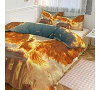 The Golden Wings Phoenixs Bedding Comforter Sets 102"x90" | 3 Piece Bedding Set Cover and Pillowcase Soft Decor
