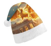The Golden Wings Phoenixs Christmas Hat with Pom-Pom Unsiex Classic Fit Xmas Beanie Cap Headwear Party Gifts
