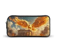 The Golden Wings Phoenixs Portable Pencil Case Pouch Big Capacity Pen Bag for Office Stationery Organizer