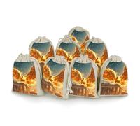 The Golden Wings Phoenixs Printed Drawstring Bag Packs Cotton And Linen Bags Pouch 8 Pieces Storage Reusable Gift Wrap