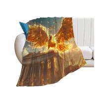 The Golden Wings Phoenixs Printed Throw Blanket 250g Soft Cozy Flannel Throw Blankets for Bed Sofa Couch