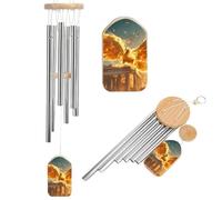 The Golden Wings Phoenixs Printed Wind Chimes for Outside Memorial Deep Tone Hanging Windchimes for Garden Yard DéCor