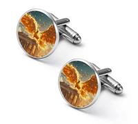 The Golden Wings Phoenixs Trendy Shirt Cufflinks for Men Silver Cuff Links Dress Shirts Wedding Office