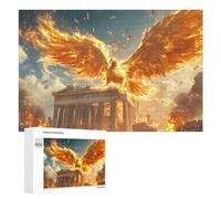 The Golden Wings Phoenixs Wooden Jigsaw Puzzles for Adults Challenge Intelligent Puzzle Letter on Back Picture Home Decor