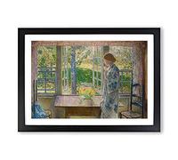 The Goldfish Window by Childe Hassam Framed Print | A2 Black Framed Wall Art | Ready to Hang | Modern Nature Picture | Living Room Bedroom Lounge Office