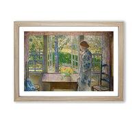 The Goldfish Window by Childe Hassam Framed Print | A2 Oak Framed Wall Art | Ready to Hang | Modern Nature Picture | Living Room Bedroom Lounge Office