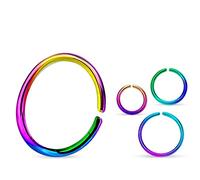 The Goldmine - 14GA(1.6mm) 3/8"(10mm) Annealed/Bendable Ring, Titanium IP over 316L Surgical Stainless Steel