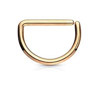 The Goldmine - 20GA(0.8mm) 3/8"(10mm) D Shape Annealed/Bendable Ring * Titanium IP over 316L Surgical Stainless Steel