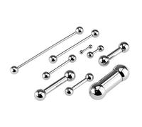 The Goldmine - 316L Surgical Stainless Steel Barbell - bar width 6GA(4mm) x bar length 14mm x 8mm ball size