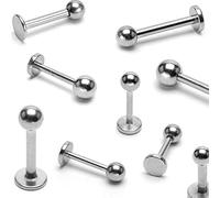 The Goldmine - 316L Surgical Stainless Steel Labret - 16GA(1.2mm) 3/16"(4mm) bar, 3mm ball