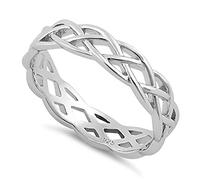The Goldmine - 4.5mm 925 Sterling Silver plain Celtic Knot Band Ring