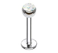 The Goldmine - 4mm Crystal AB Colour Crystal Top Ball Labret/Monroe/Madonna Piercing 316L Surgical Stainless Steel - 16GA(1.2mm) 5/16"(8mm) bar - FREE UK Delivery