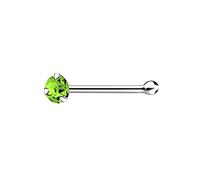 The Goldmine - 925 Sterling Silver Nose Bone Stud with Small 2mm Claw-Set CZ