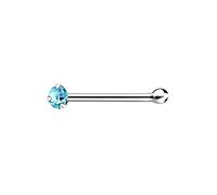 The Goldmine - 925 Sterling Silver Nose Bone Stud with Tiny 1.5mm Claw-Set CZ