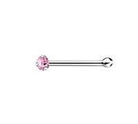 The Goldmine - 925 Sterling Silver Nose Bone Stud with Tiny 1.5mm Claw-Set CZ