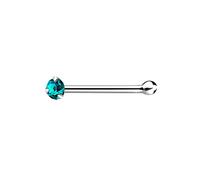The Goldmine - 925 Sterling Silver Nose Bone Stud with Tiny 1.5mm Claw-Set CZ