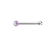 The Goldmine - 925 Sterling Silver Nose Bone Stud with Tiny 1.5mm Claw-Set CZ