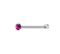The Goldmine - 925 Sterling Silver Nose Bone Stud with Tiny 1.5mm Claw-Set CZ
