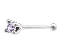 The Goldmine - 925 Sterling Silver Nose Bone Stud with Tiny 1.5mm CZ - FREE UK Delivery