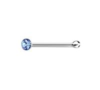 The Goldmine - 925 Sterling Silver Nose Bone Stud with Tiny 1.5mm CZ - FREE UK Delivery