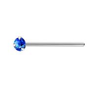 The Goldmine - 925 Sterling Silver Nose Stud with Small 2mm Claw-Set Crystal