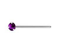 The Goldmine - 925 Sterling Silver Nose Stud with Small 2mm Claw-Set Crystal