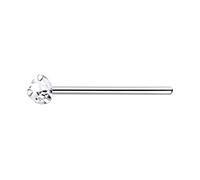 The Goldmine - 925 Sterling Silver Nose Stud with Small 2mm Claw-Set Crystal