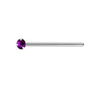 The Goldmine - 925 Sterling Silver Nose Stud with Tiny 1.5mm Claw-Set Micro CZ