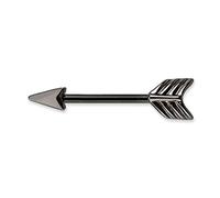 The Goldmine - Black Arrow Nipple Piercing - 14GA(1.6mm) 12mm Stainless Steel Bar - Nipple Ring