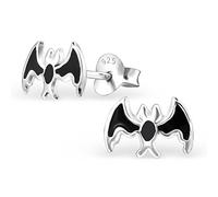 The Goldmine - Cute 925 Sterling Silver Black Bat Stud Earrings (14 - Black Bat)