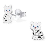 The Goldmine - Cute 925 Sterling Silver Cat/Tiger Stud Earrings