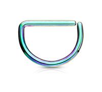The Goldmine - D Shape Annealed/Bendable Ring * 316L Surgical Stainless Steel * please choose thickness x bar length - metal colour