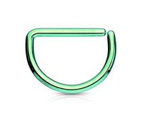 The Goldmine - D Shape Annealed/Bendable Ring * 316L Surgical Stainless Steel * please choose thickness x bar length - metal colour
