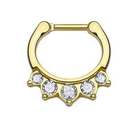 The Goldmine - Straight 16GA(1.2mm) 5/16"(8mm) Bar 100% 316L Surgical Stainless Steel Septum Clicker - please choose colour
