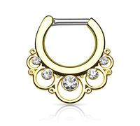 The Goldmine - Straight 6mm Bar 316L Surgical Stainless Steel Septum Clicker - please choose colour