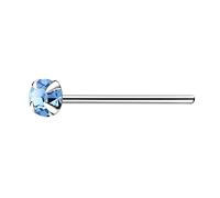 The Goldmine - Straight 925 Sterling Silver Nose Stud with 2.5mm 4-Claw-Set CZ - FREE UK Delivery